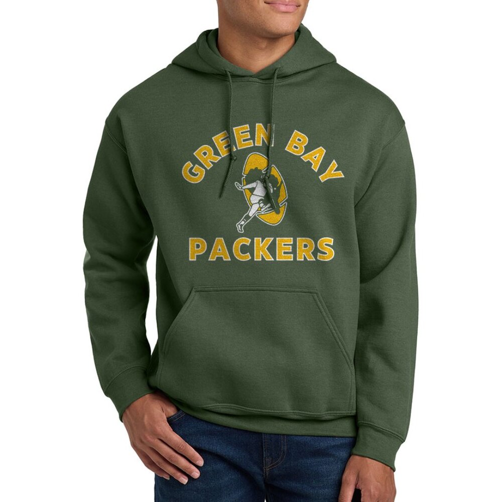 Retro Green Bay Packers Hoodie Military Green 3XL & 4XL